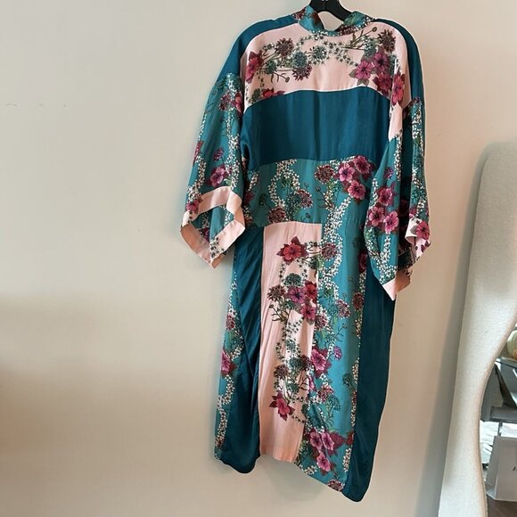 Sandro Kimono Jacket Color Printed Blocked Floral Size 36 - Picture 9 of 12